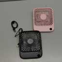 TOPK 2 Pack 5000mAh Portable Desk Fan, Ultra-Thin Rechargeable Battery Operated Fan with Digital Display, Quiet 4-Speed Small Personal Travel Fans for Office, Bedroom, Cruise, Outdoor (Black & Pink)