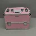 Frenessa Makeup Train Case Large Portable Cosmetic Case - 6 Tier Trays Professional Makeup Storage Organizer Box Make Up Carrier with Lockable keys - Pink