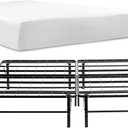 Nestl Full Foldable Bed Frame with 10 Inch Green Tea Mattress - 14 Inch High Easily Tool Free Assembled Steel Bed Frame with Cooling Graphite Memory Foam Mattress - CertiPur-US Certified