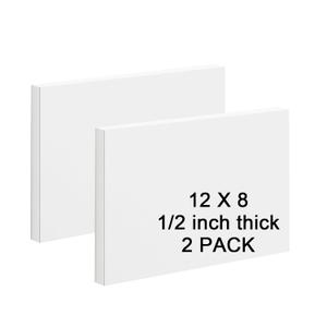 HDPE Sheet 1/2-2PCS 12" x 8" High Density Polyethylene Sheets with Protective Film 1/2 Thick HDPE Plastic Sheet Board Solid Plastic Block for Flat Panel DIY Projects Machining Home (White)