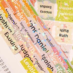 5 x Bible Tabs, Glitter Laminated Bible Tab Women & Men, Christian Gifts, Large Print Bible Tabs Easy Navigation, Bible Book Index Tabs Labels, Bible Study Supplies (Boho)