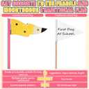 Hahafelt 25 Pcs Pencil Style First & Last Day of School Flag Kit with Ribbons Decoration Replaceable Reusable 15 Grades Photo Prop for Preschool to College Welcome Classroom Decoration