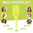 Curl Brush,Curl Defining Brush,Curly Hair Brush,for Shaping Curls, Waves & Coils, Reduces Frizz and Pulling, Ideal for All Hairstyles (Green)