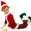 The Original Elf Christmas Elf Dolls, 12" Elf Doll, Toy for Kids or Dcor, Mini Toy Elf Dolls for Christmas Elf Decorations, Poseable Little Elf Shelf Sitters with Dangling Legs (White)