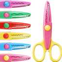 6pcs craft scissors, craft scissors decorative edge for Scrapebook＆School, fancy scissors with Stamp Edge, Fine Zigzag, Castle, Wide Zigzag, Scallop, Ripple
