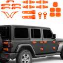 JWWY Exterior Cover Trim Kit for 2018 2026 Jeep Wrangler JL JLU, Full Door Handle Hood Hinge Side Air Vent Exterior Door Bowl, 41PCS Orange