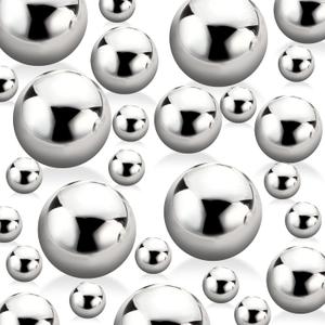 510Pcs Bright Silver Vase Filler Pearl Beads for Centerpieces Vases, 8/14/18mm No Hole Faux Polish Pearls for Floating Candle Home Birthday Wedding Table Decor