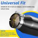 Universal 3.5 Inch Inlet Exhaust Tip, 3.5" Inlet 5" Outlet 12" Overall Length, PVD Black Exhaust Tip, Stainless Steel Exhaust Tip, Angle Cut, Clamp On