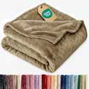 Ultra Soft Fleece Blanket Queen Size - Flannel Fleece Luxury Queen Blanket - Lightweight for Couch Bed Chair - Thick, Warm and Breathable - All Season Cozy Fuzzy, Anti-Static Microplush Bedding, Camel