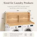 Royxen Laundry Countertop with 20“ Shelf Universal Fit, Washer and Dryer Countertop with Storage Space, Oak, 54" W x 27.5" D x 20" H