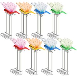 Yalikop 20 Pack 3D Dragonfly Garden Stakes Decor, 4 Color Outdoor Yard Ornaments, Waterproof Plastic Dragonfly Decorations for Garden, Lawn, Flower Pots & Patio, Adds Color and Helps Deter Birds