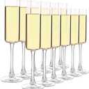 Elegant Champagne Glasses Set of 12, Glass Champagne Flutes for Birthday, Wedding, Party - 6 oz, Clear (12 Count)