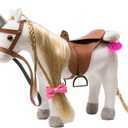 HollyHOME Stuffed Animal Unicorn Horse Pretty Plush Unicorn Pony Toy Pretend Play Horse 11 inches White