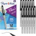 Paper Mate Flair Felt Tip Pens, Ultra Fine Point (0.4mm), Black Ink, 12 Count - Office Supplies, No Bleed, For Precise and Expressive Writing