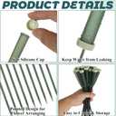 LDHHYH 100 Pack 12 Inch Green Floral Water Tubes, Plastic Fresh Flower Water Tubes with Rubber Caps, Floral Water Picks for Flower Arrangements Supplies