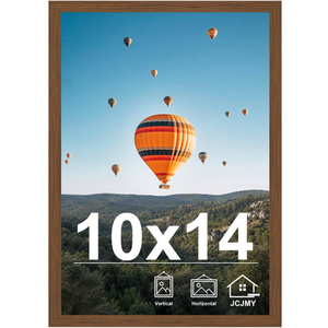 JCJMY 10x14 inch Picture Frame Brown for 30 x 40cm Diamond Art Painting, Horizontal and Vertical Formats for Wall Hanging, 10 x 14 Wall Gallery Poster Photo Frame with Shatter Resistant Plexiglass, Brown