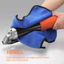 Lnchett Grease Gun with Quick Release Coupler and Towel, 9000 PSI Professional Heavy Duty 14 oz Grease Gun with 18 Inch Spring Flex Hose, 1 Reinforced Coupler, 2 Extension Rigid Pipe and1 Sharp Nozzle