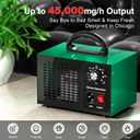 Ozone Generator 45,000mg/h, Home/Industrial O3 Car Deodorizer. Ozone Machine Air Ionizer Ozone Odor Eliminator for Strong Odor. Odor Eliminator for Home, Car, Pet. Room Deodorizer For 2500 sq ft.