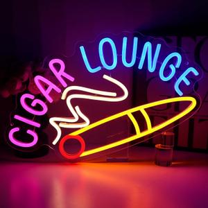 Cigar Lounge Neon Sign for Wall Decor, Cigarette Led Signs for Lounge, USB Dimmable Neon Lights for Reception Room Man Cave Smoke Shops Bar Party Store Home Business Pub Art Decor