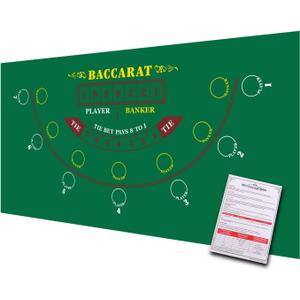 GSE Games & Sports Expert 36" x 72" Casino Layout Felt, Professional Casino Tabletop Mat for Parties, Casino Poker Game Night
