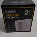 ELPHECO Automatic Motion Sensor Trash Can - 2 Gallon Slimline for Bathroom, Bedroom, Kitchen, Office - White with Gold Trim
