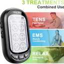 Dual Channel TENS EMS Unit 24 Modes 36 Levels, Upgraded Large Screen Intensity Muscle Stimulator for Back Neck Shoulder Pain Relief, Rechargeable Electric Pulse Massager TENS Machine with 10 Pads (Black)