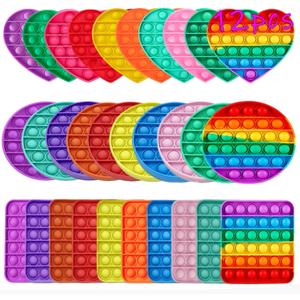 Random 12 Pcs Fidget Toys,Push Pop Fidget Sensory Toys Set,Stress Relief Gifts for Kids & Adults,Pop Bulk & Party Favors Toddler Toys for Easter Gifts,Party Supplies,Classroom Prizes