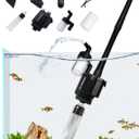 Electric Aquarium Gravel Cleaner [2026 Edition] 6 in 1 Automatic Fish Tank Cleaning Tools Gravel Vacuum for Aquarium Suitable for Change Water Wash Sand (with Filter Cup and Hose Clamp 22W)