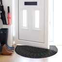 Mibao Half Round Door Mat, 23.5"x35.5", Gray, Non-Slip Welcome Entrance