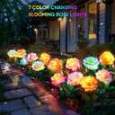 Solar Lights Outdoor Waterproof for Garden Decor, 4 Pack Solar Garden Lights for Outside, Outdoor Solar Lights for Yard with Solar Flowers Lights, Solar Powered Yard Decorations