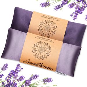Weighted Eye Mask for Sleep, Yoga, Meditation, Lavender Eye Pillow Heated for Headache, Sinus, Dry Eyes Relief, Moist Heat Mask Purple Relaxation Gifts for Women (Purple&Lilac)