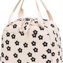 Bluboon Lunch Bag for Women Men Cute Corduroy Lunch Tote Bags Reusable Insulated Lunch Box Large Capacity Reusable Insulated Cooler for Work Picnic or Travel (Corduroy floral)