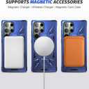 Zewan Designed for Samsung Galaxy S23 Ultra Case [Compatible with Magsafe] Stand, [Military Grade Drop Tested] Dual Layer Shockproof Full Protective Case for S23 Ultra,Blue