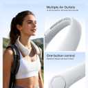 JISULIFE Portable Neck Fan, Hands-Free Bladeless, 5 Speeds, 4000 mAh Battery Operated Wearable Personal Fan, Twistable, Rechargeable, Gift for Women Men-Grey