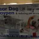 Clear Acrylic Dog Playpen Indoor, Expandable Size & Flexible Shape, Ideal for Small & Toy Dogs, White (24" Height)