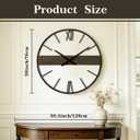 30 Inch Large Modern Wall Clock Oversized Rustic Wood Metal Frame Silent Non-Ticking Battery Operated Decorative Clocks for Living Room Kitchen Bedroom Office (Vintage Brown)