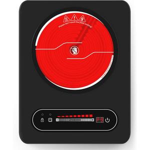 Single Burner Electric Cooktop,110V 1800W Electric Stove Top with LED Touch Control,10 Power Levels, Timer, Safety Lock,Portable cooktop