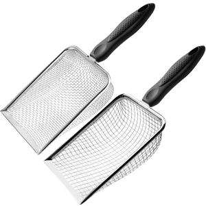 Soil Sifter for Gardening Pack of 2, Dirt Sifter Compost Sifter with Handle,Two Garden Sifters for Soil with 3.8/5mm Mesh,Rocks Sifter Sand Sifter Garden Shovel