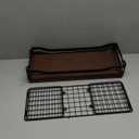 WOPITUES Floating Shelves with Wire Storage Basket, Bathroom Shelves Over Toilet with Protective Metal Guardrail, Wood Wall Shelves for Bathroom, Bedroom, Living Room, Toilet Paper- Dark Brown (15.7 inch)