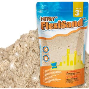NiToy FlexiSand 2.2Lbs Play Sand, Never Dries Out-Fun for 3 Years and up Kids Bulk Refill for Sensory Sand Box Toys, Ideal for Shaping, Squeezing and Molding (Orignial Color)