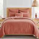 Levtex Home Mills Waffle King/Cal King Quilt Set (106x92in) with 2 Pillow Shams (36x20in) - Adobe - 100% Cotton King Size Quilt Bedding Set - Lightweight, Soft, Pre-Washed