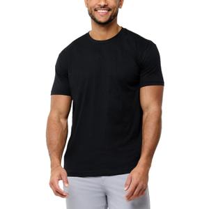 INTO THE AM Mens T Shirt - Short Sleeve Crew Neck Soft Fitted Tees  Fresh Classic Tshirts (XX-Large Tall, Black)