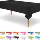 Party Dimensions Black Tablecloth Disposable Plastic Table Cover for Rectangle Tables (12 Pack) Premium Plastic Table Cloths for Parties, Events & Weddings, Indoors/Outdoors, 54"x108"