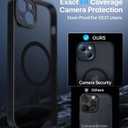 Magnetic for iPhone 15 Case,Upgraded [Full Camera Protection][Compatible with Magsafe][Military Grade Drop Protection]Shockproof Protective Slim Translucent Matte Phone Case for iPhone 15,Black