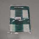 NICETOWN Green White Buffalo Plaid Valance for Windows, Linen Sheer Cafe Curtain Check Rod Pocket Rustic Farmhouse Kitchen Window Treatment for Living Room Bedroom, 1 Panel, 42" W x 18" L