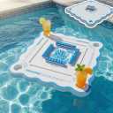 Floating Mahjong Table for Pool, Waterproof Floating Game Board Double-Sided for Mahjong & Poker, Floating Card Table for Pool, Domino, Scrabble, Rummikub, Pool Lake Beach