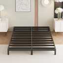 9 Inch California King Bed Frames with Rounded Corner Legs, Heavy Duty Cal King Metal Platform Bed Frame No Box Spring Needed, Easy Assembly, Noise Free, Black
