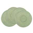 Winknowl Round Braided Placemats Set of 4 Washable Woven Heat Resistant Table Mats for Kitchen Dining Tables 15 inch Round Place Mats (Pea Green,4)