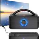 5.8 GHz Wireless TV Speakers for Hard of Hearing Seniors, Portable TV Speaker Amplifies TV Sound, 0ms Audio-Video Sync, 20Hrs+ Playback, HDMI(ARC)/AUX/RCA/Coax/Opt, All Cables Included