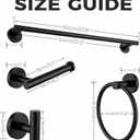 Matte Black 5 Piece Bathroom Hardware Set,SUS304 Stainless Steel Lightweight 24 Inch Bath Towel Bar Set